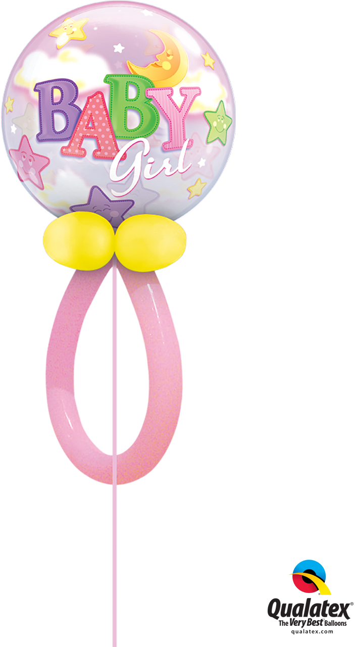Dummy Balloon Pink - Baby Girl Bubbles (960x1280)