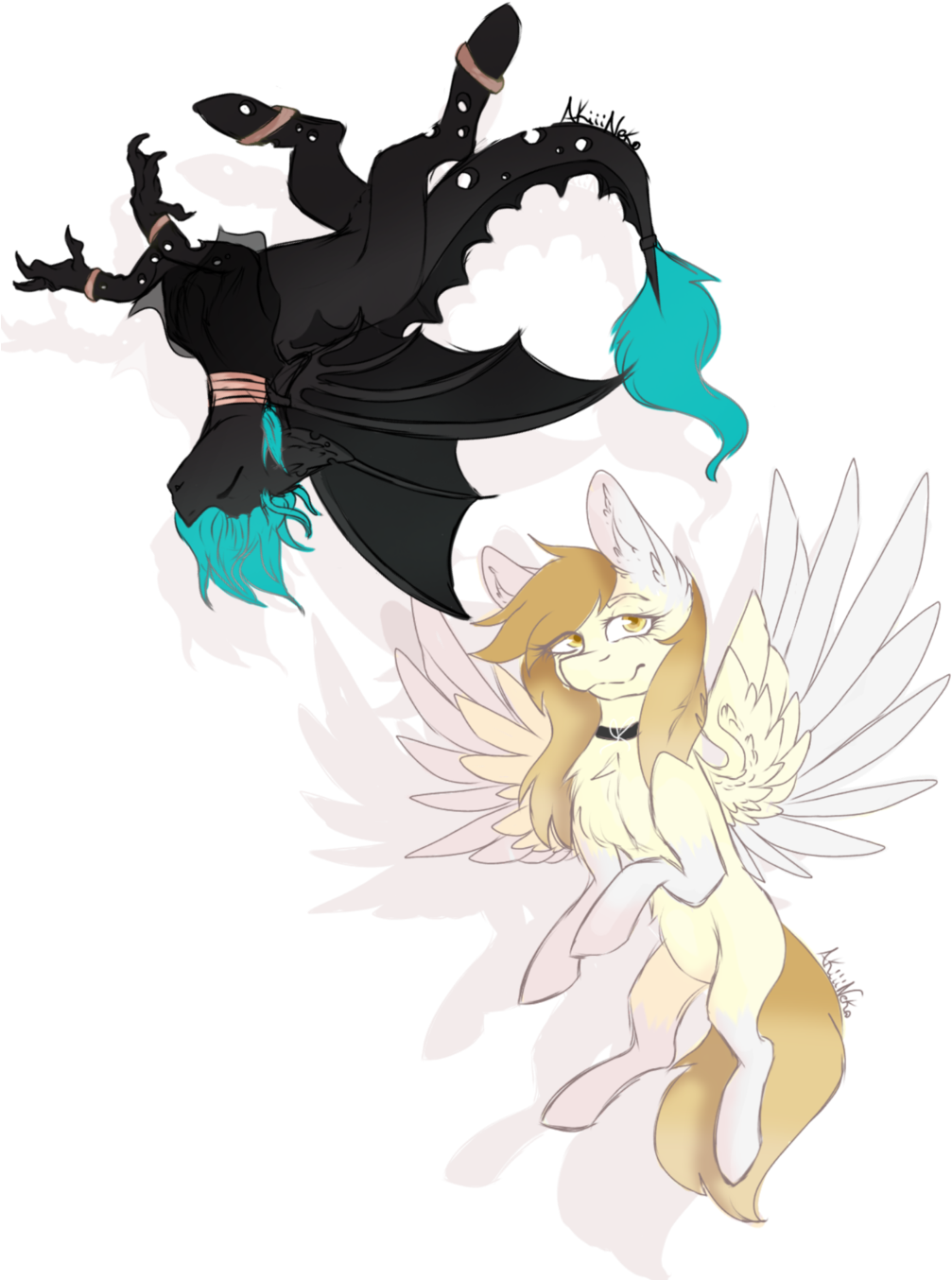 Akiiineko, Bat Wings, Changeling, Dragon, Female, Hybrid, - Cartoon (1024x1365)