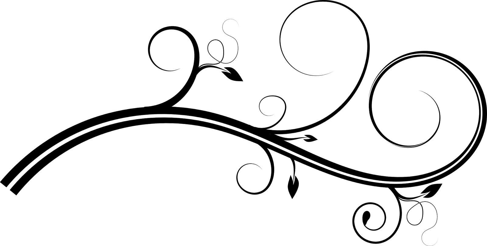 Simple Flourish Source - Swirls Png (1600x809)