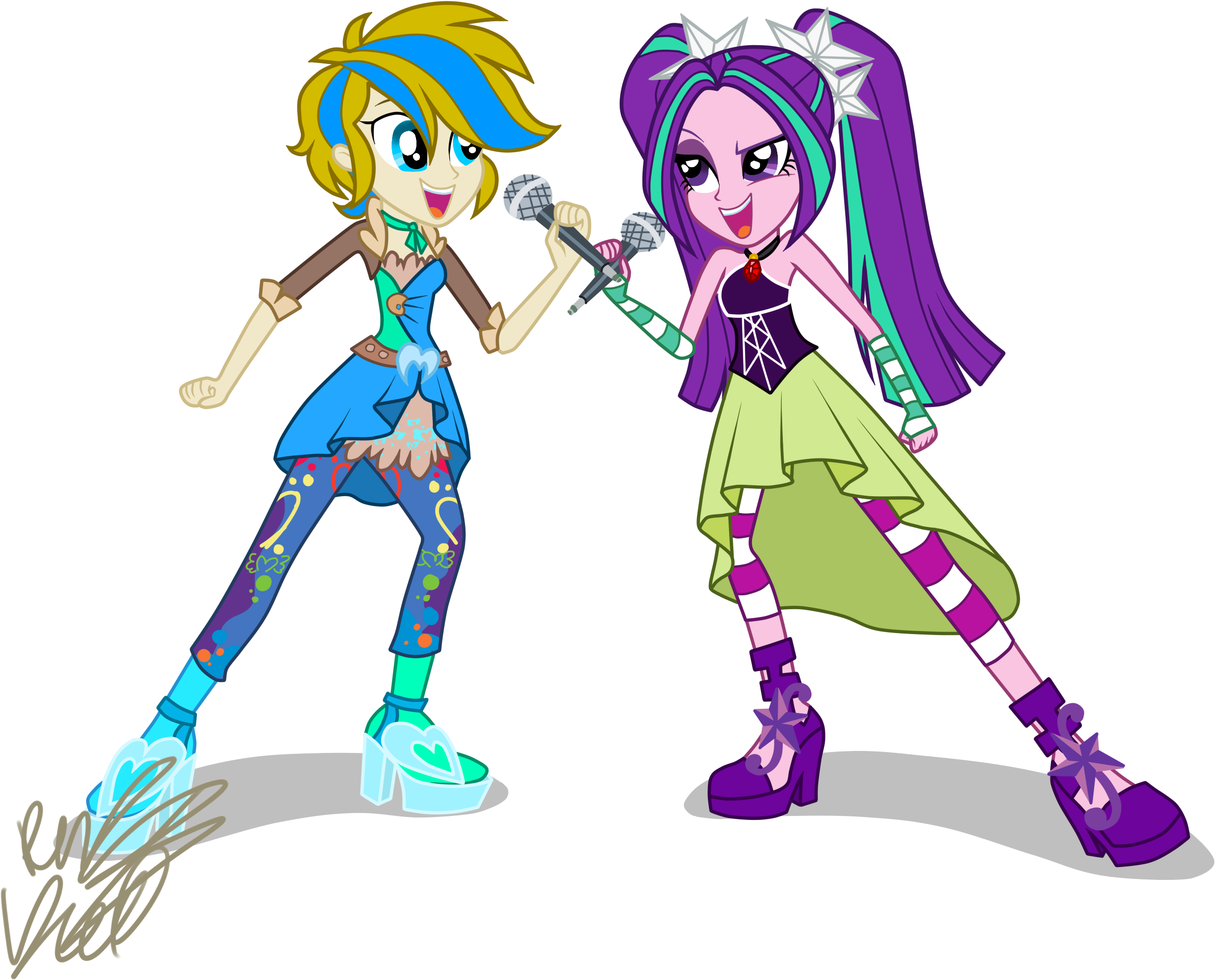Spirit Vrs Blaze By 2-lettdodd - Mlp Aria Blaze Dress (2550x2364)