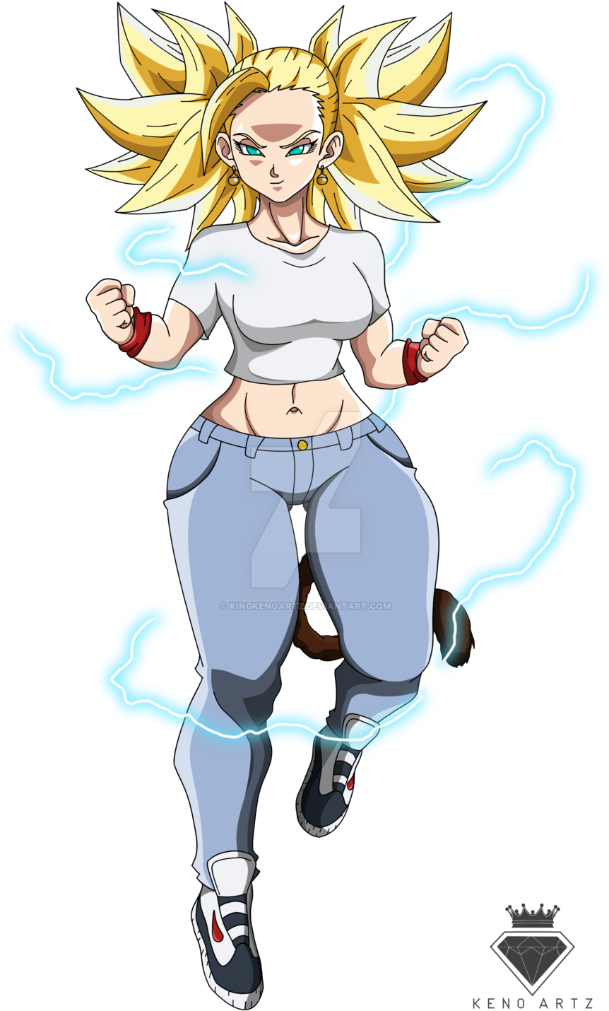 Chaya Super Saiyan 2 Remastered By Kingkenoartz - Personajes Inventados De Dragon Ball Z Png (900x1483)