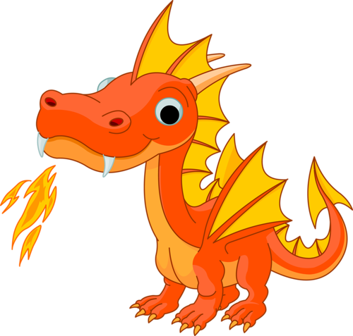 Royalty Free Rf Clipart Illustration Of A Cute Orange - Draw A Dragon Fire (500x477)