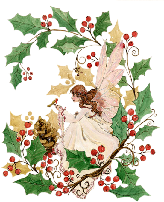 Christmas Angels - Winter Holly Fairies (565x800)