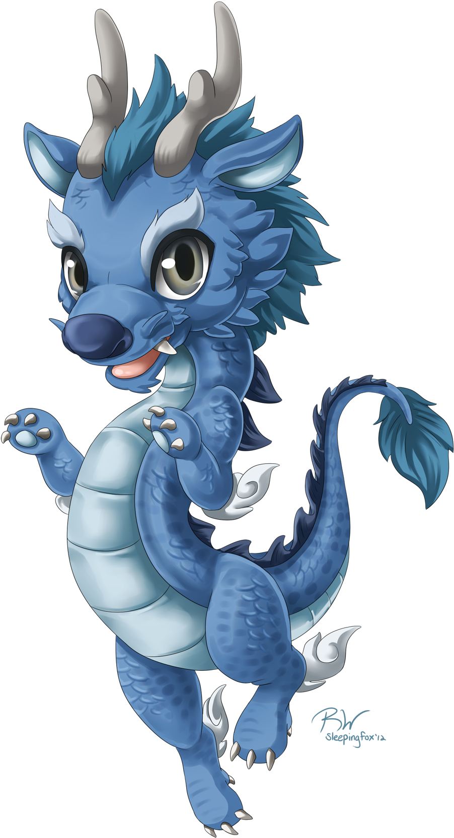 Water Dragon Commission By Sleepingfox - Water Dragon Commission By Sleepingfox (1000x1742)
