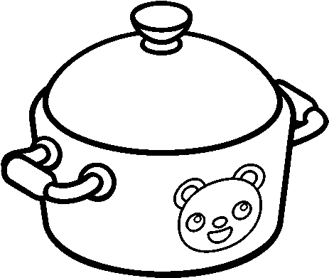 A Cooking Pot Coloring Page - Dibujo De Olla (600x470)