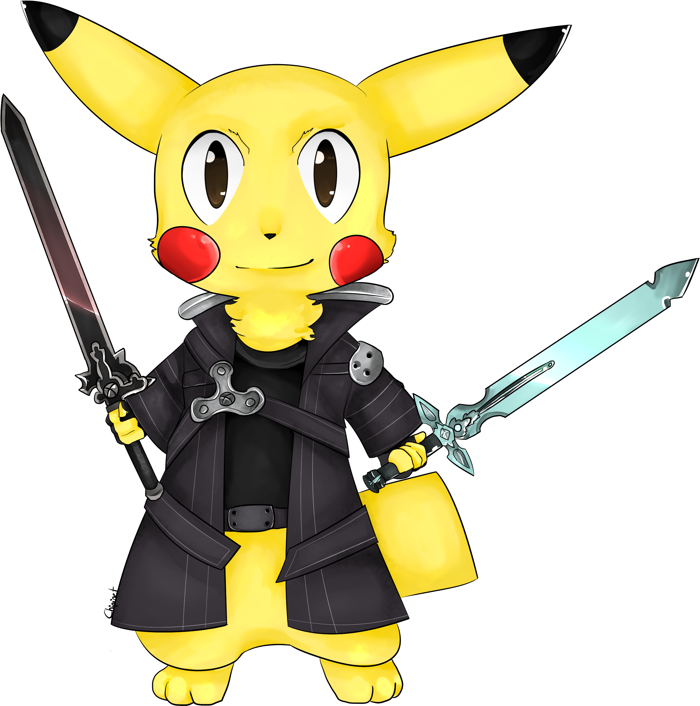 Une Fusion Entre Pikachu Et Kirito Pour Un Ami - Kirito (2500x2500)