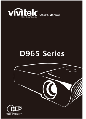 Start Reading Vivitek D965 Projector User Manual - Vivitek Novopro Presentation System - 2.4/5 Ghz - Wi-fi (300x424)