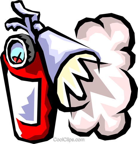 Fire Extinguisher Royalty Free Vector Clip Art Illustration - Fire Extinguisher In Use (462x480)