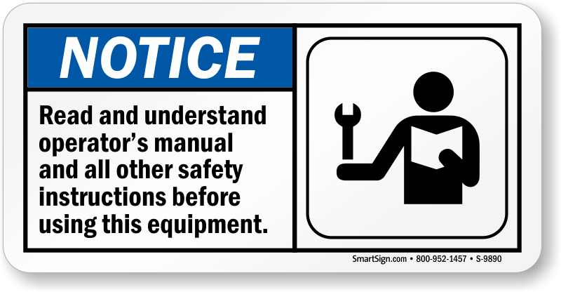 Zoom - Buy - Read And Understand Instruction Manual Sign (800x416)