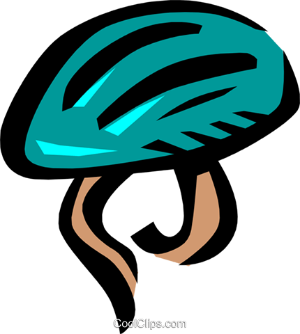 Bike Helmets Royalty Free Vector Clip Art Illustration - Easy Bike Helmet Clipart (430x480)