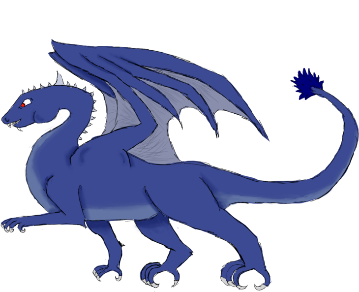 Blue Dragon Clipart Big Blue - Drawing (900x754)