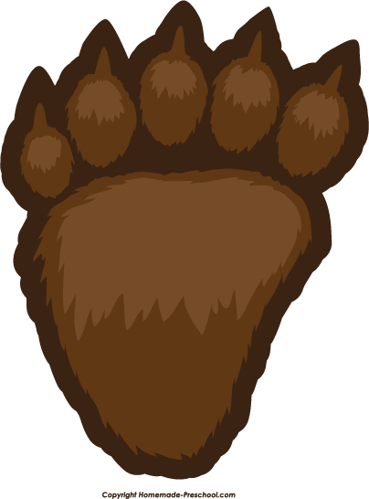 Bear Paw Free Paw Prints Clipart - Bear Paw Print Clip Art (404x546)
