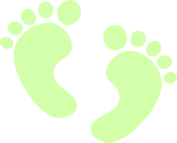 Feet Clipart Footprint - Green Baby Feet Clip Art (570x462)