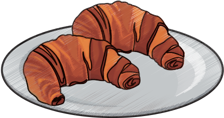 Tasty Yummy Croissant Bread Bake Food Plate Image - Bread (550x550)