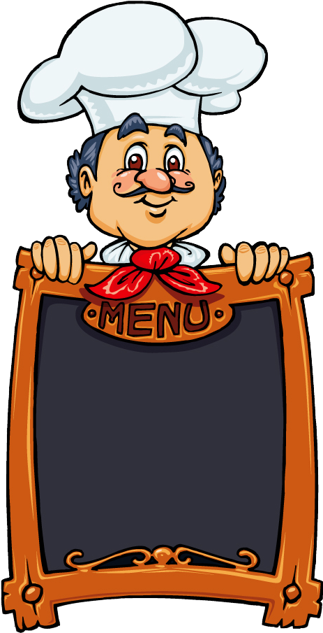 Chef Menú De Cocina Clip Art - Chef Vector (595x940)