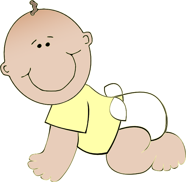 Neutral Baby Crawling Clip Art At Clker - Clip Art (600x588)