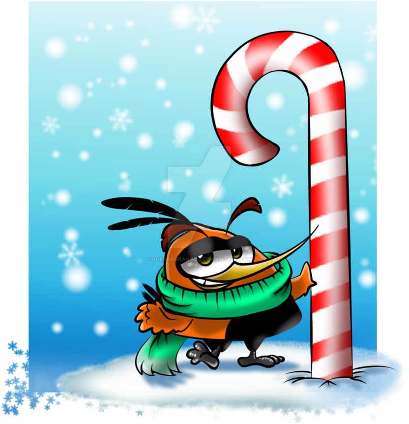 Bubbles And The Big Candy Cane By Oceanegranada - Illustration (857x932)