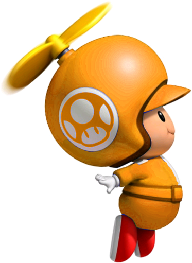 Propeller Orange Toad - New Super Mario Bros Wii (373x511)