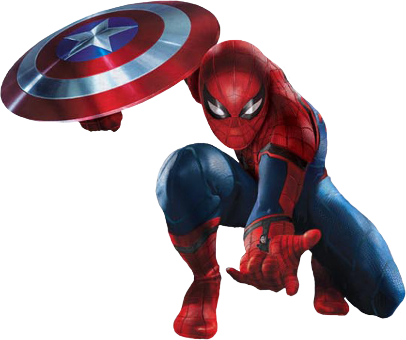 Cw Spider-man Shield Promo - Captain America Civil War Promo Art Spiderman (838x702)