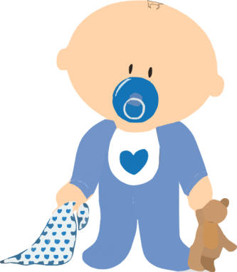 Baby Boy With Teddy At Vector Online - Boys Names Starting With E (333x383)