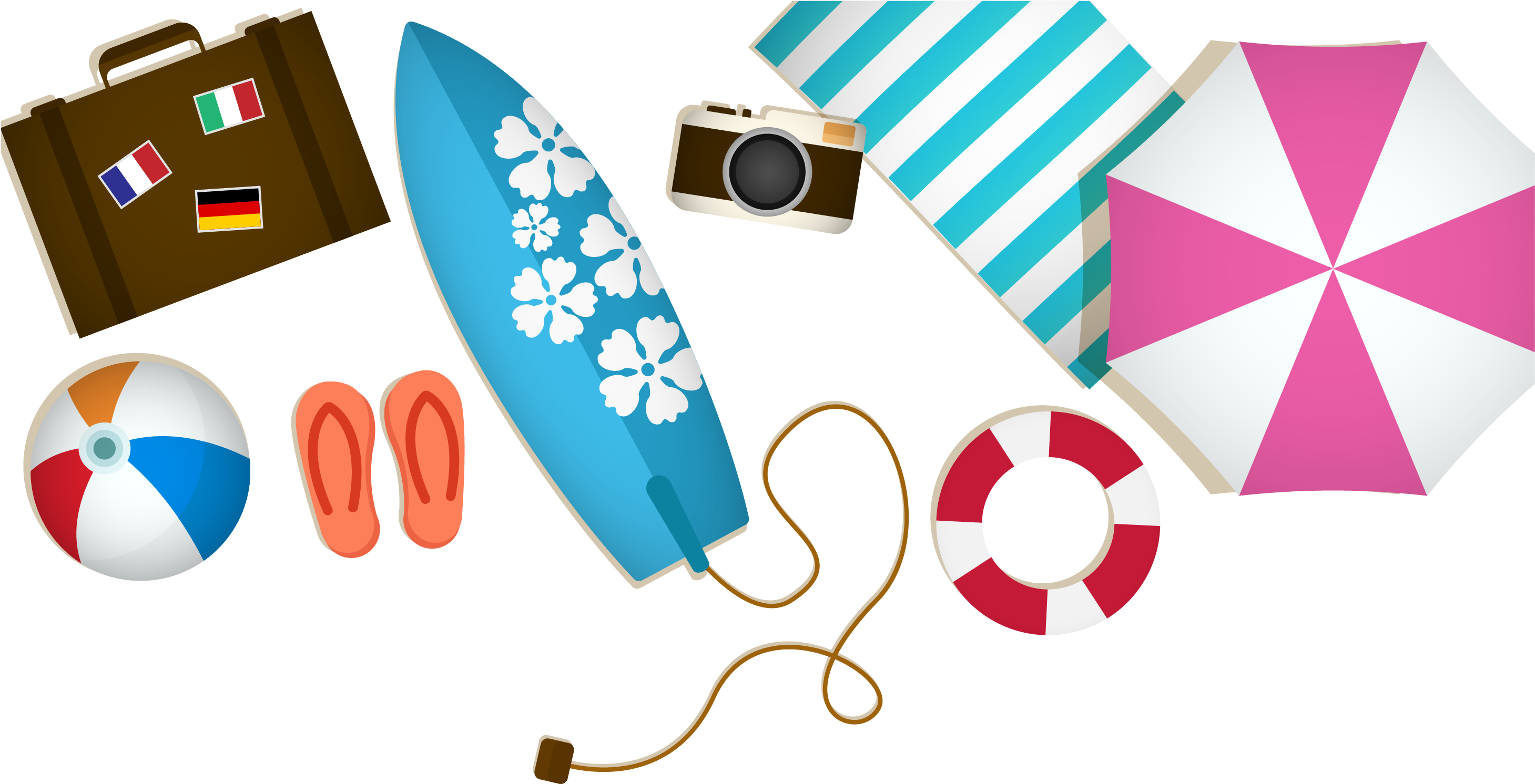 Beach Euclidean Vector Illustration - Unique Bargains Outdoor Beach Round Shape Throw Tapestries (2985x1767)