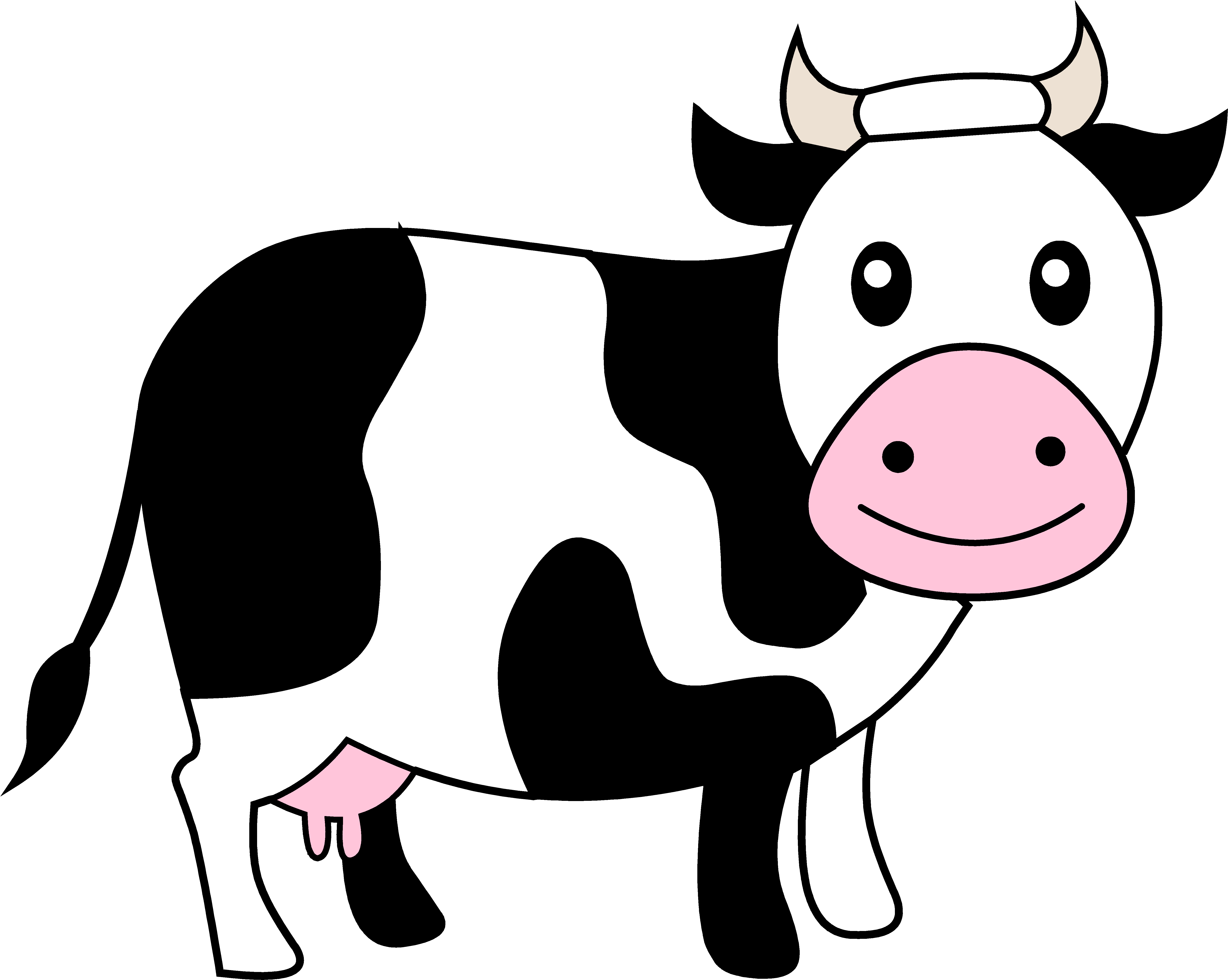 Cute Cow Clipart 20 Cliparts - Farm Animal With Shadows Worksheets (5961x4759)