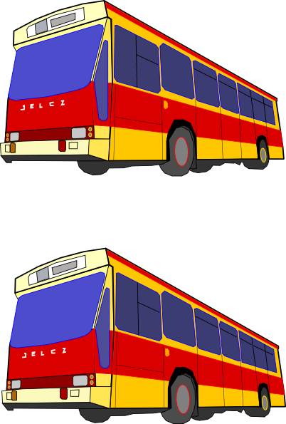 Free Vector Berliet Clip Art - Yellow Red Bus (402x595)