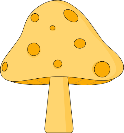 Yellow Spotted Mushroom - Mushroom Clipart (410x438)