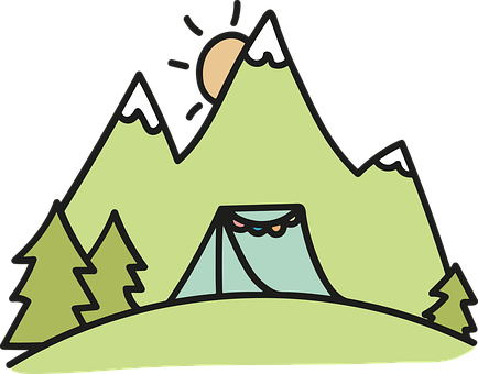 Camping, Tent, Fir, Mountain, Tree, Dawn - Camping (434x340)