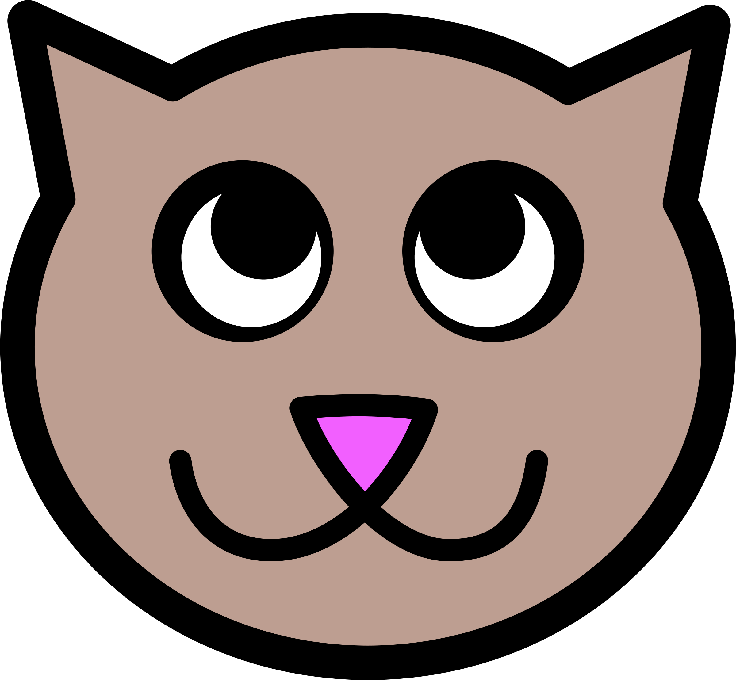 Big Image - Cat Face Clipart Black And White (2400x2218)