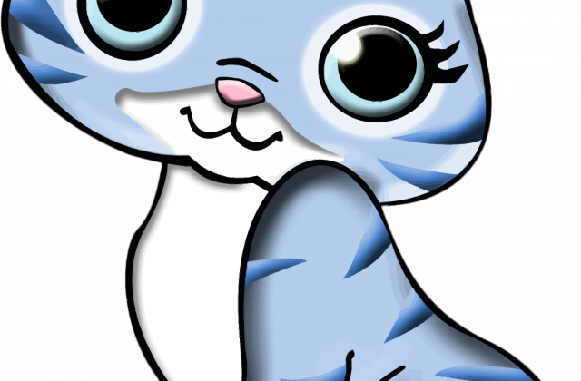 Cute Kitty Cat Line Art - My Thoughts Journal: Blank Lined 6x9 Journal - Cats (640x420)