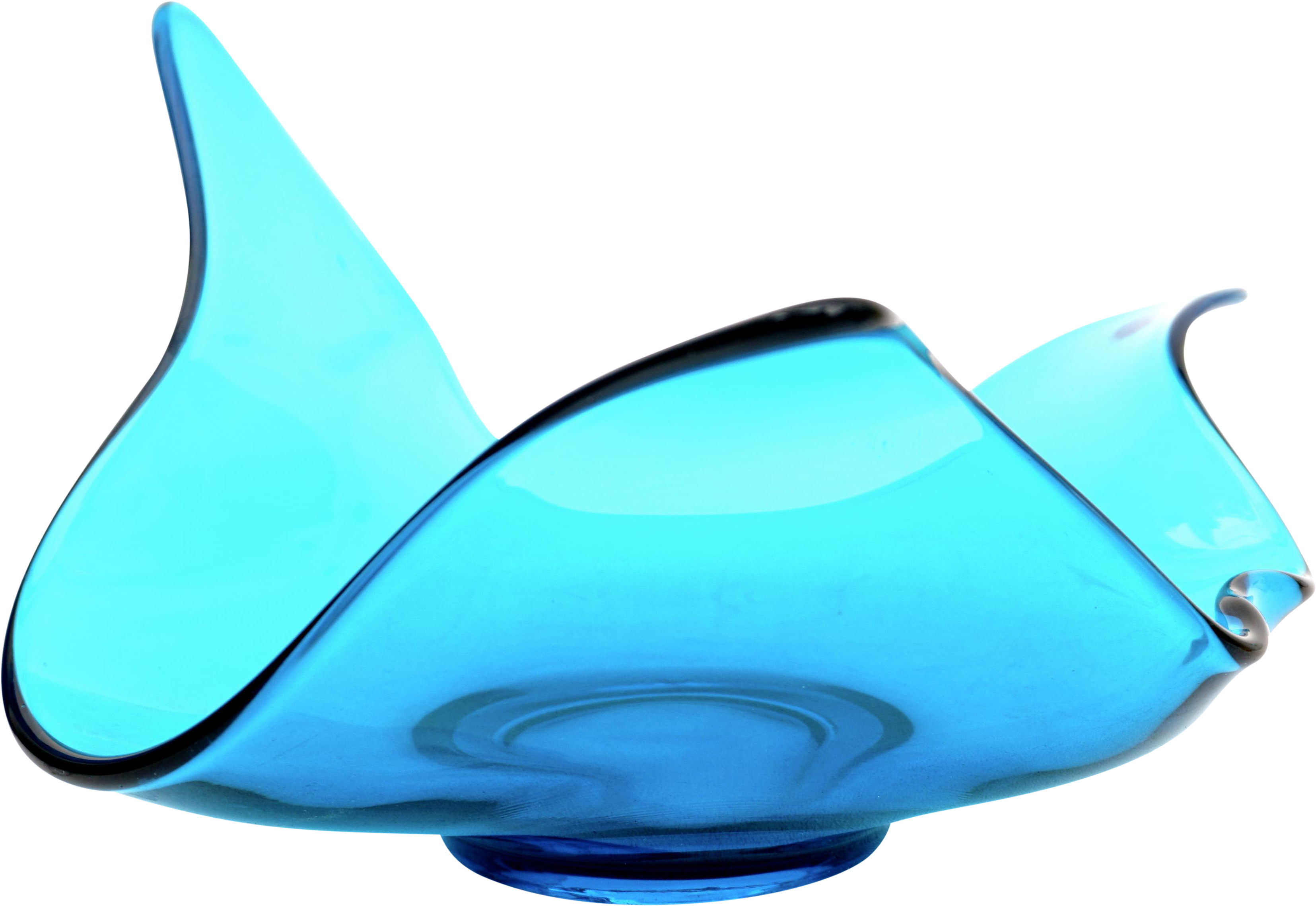 M#century Modern Turquoise Blue Art Glass Freeform - Manta Ray (3676x2530)