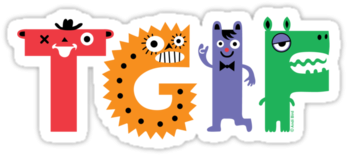 Awesome Tgif Clip Art T Monsters Stickers By Andi Bird - Tgif Stickers (375x360)