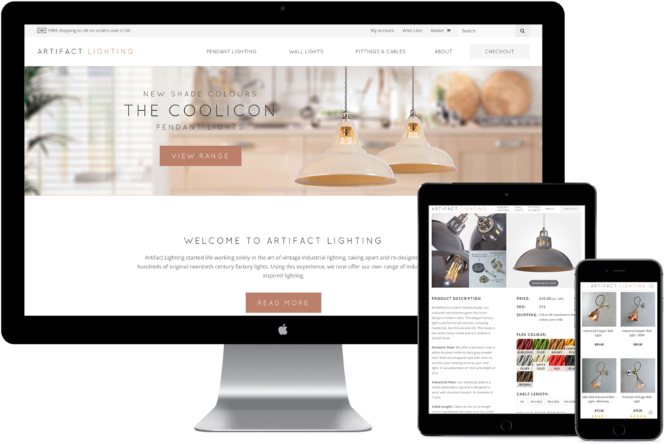 Artifact Lighting Ecommerce Website V2 - Mock Up Free Device (1000x698)