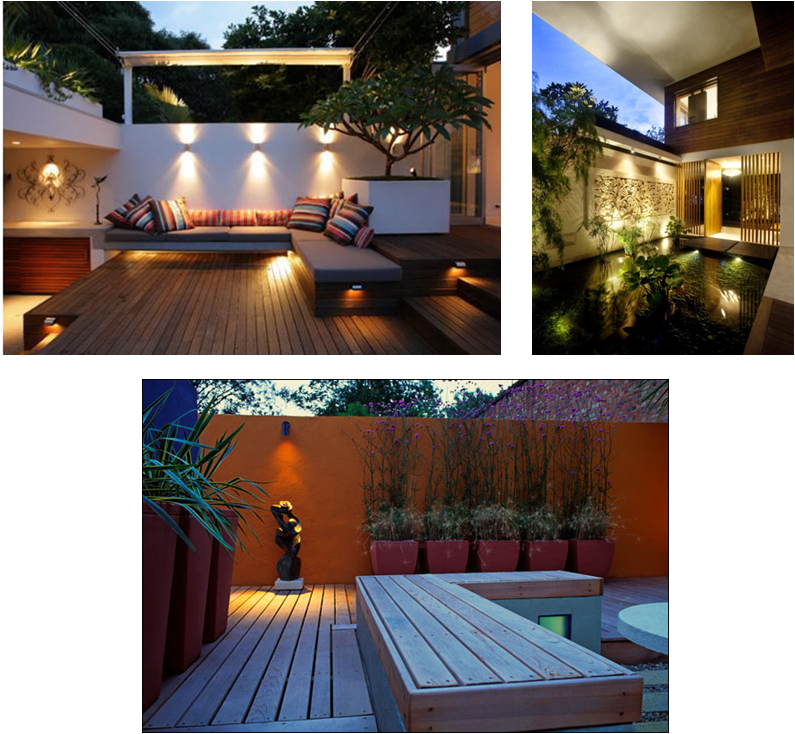 Use Low Intensity Lights To Illuminate A Few Plants - Modern Home Outdoor Lighting (795x734)