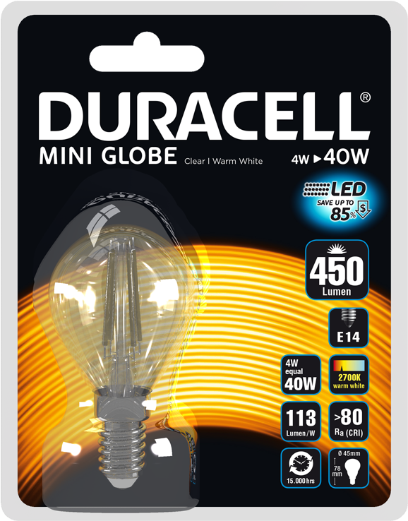 Duracell® Led M160n14b1 - Duracell Żarówka Led P455, E14, 4w, 2700k, 450lm (m160n14b1) (800x800)