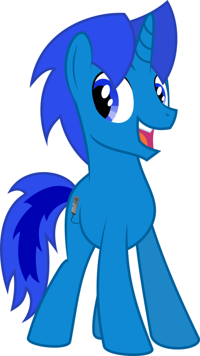 Happy Bluenicorn By Soren The Owl - Cartoon (670x1191)