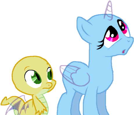 Mlp - Mlp Base Pony And Dragon (800x450)