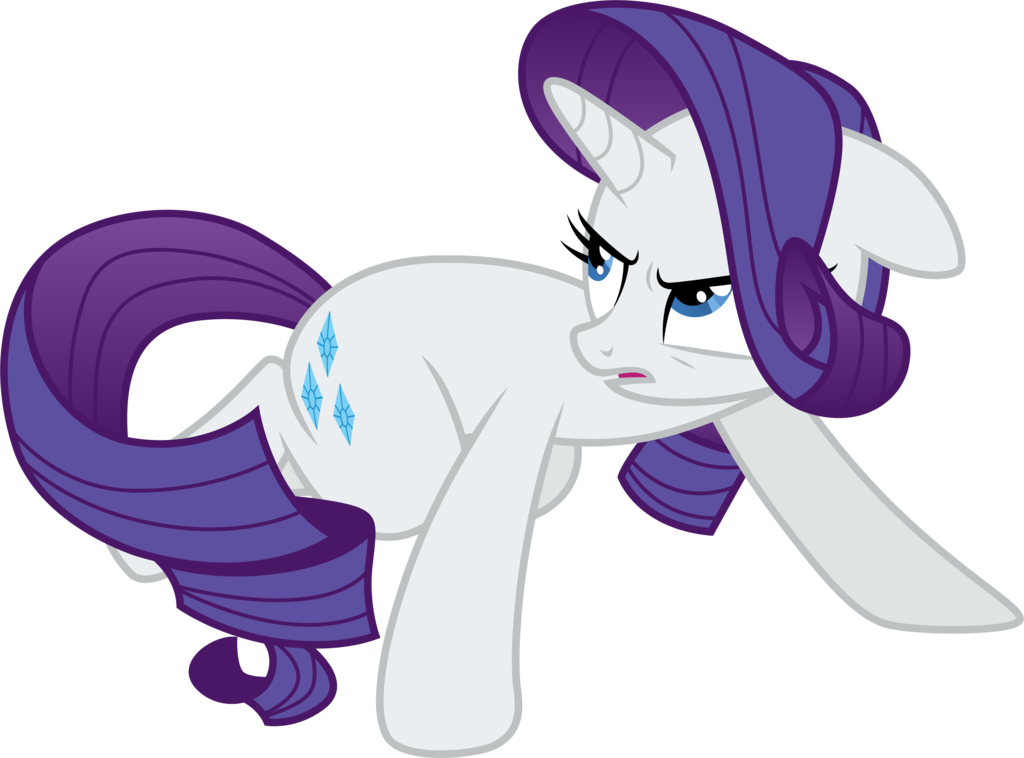 Fierce Rarity By Cloudyglow - Mlp Rarity Angry Vector (1024x758)