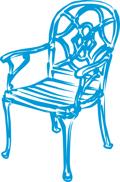 Free Vector Slim Blue Chair Clip Art - Blue Chair Clip Art (390x592)