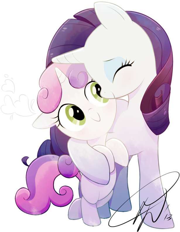 Sisterly Love By Lilly95forever-d6b16rl - Rarity And Sweetie Belle Hug (800x884)