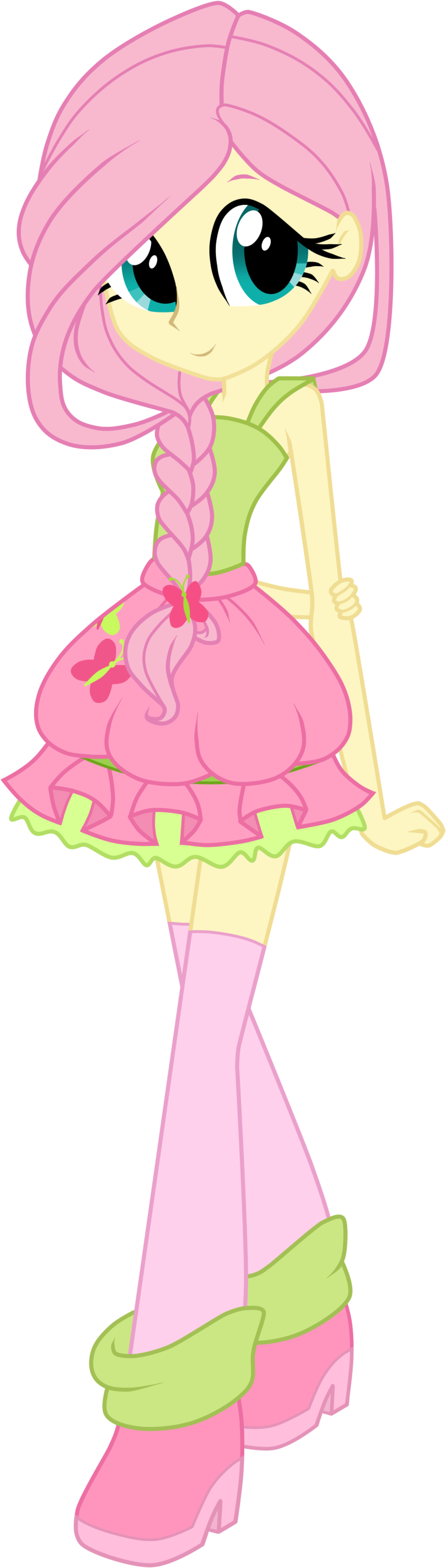 Eqg Fluttershy Braided By Oathkeeper21 Eqg Fluttershy - Draw Equestria Girls Fluttershy (900x3144)