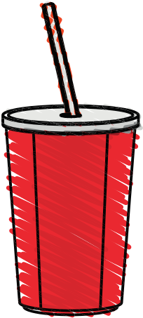 Plastic Soda Disposable Cup With Lid And Straw - Plastic (550x550)