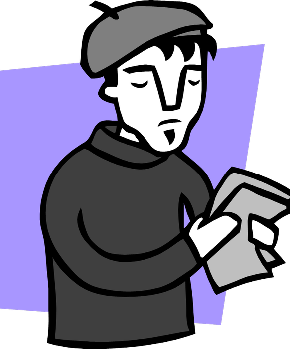 The Best American Poetry Clip Art - Poet Clip Art (582x700)