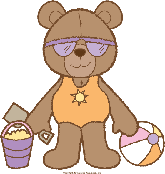 Teddy Bears Beach Clipart (561x592)