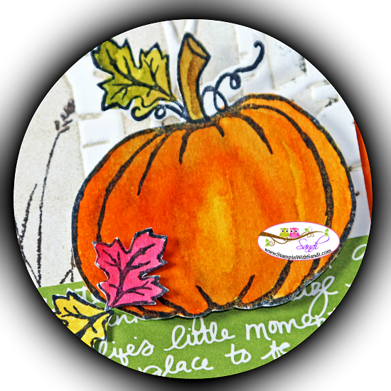 Woodland Embossing Folder Card Circle - Pumpkin (550x549)