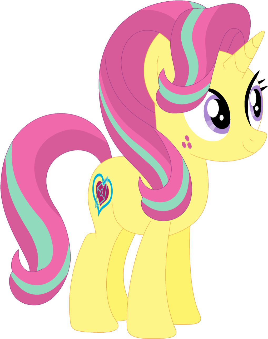Ra1nb0wk1tty, Female, Mare, Pony, Recolor, Safe, Simple - Unicorn Pink No Background (1024x1293)
