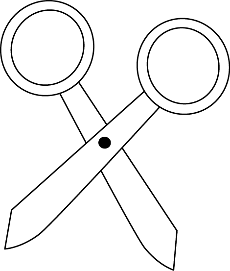 Black And White Scissors - Clip Art White Scissors (470x553)