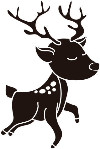 Reindeer Cartoon Silhouette Jumping - Make A Cartoon Version Of The Reindeer Given Below (512x512)