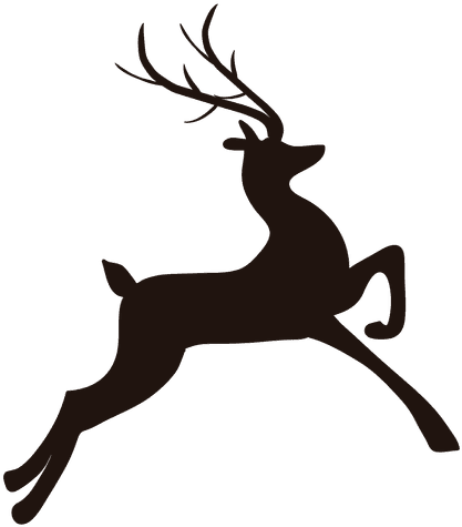 Reindeer Silhouette Jumping 15 Transparent Png - Siluetas De Renos Y Trineos Navideños (512x512)
